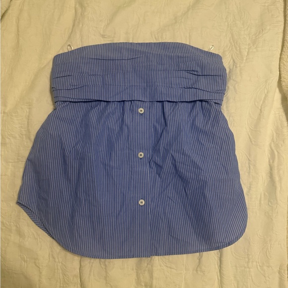 Zara Blue Striped Blouse - Picture 2 of 8